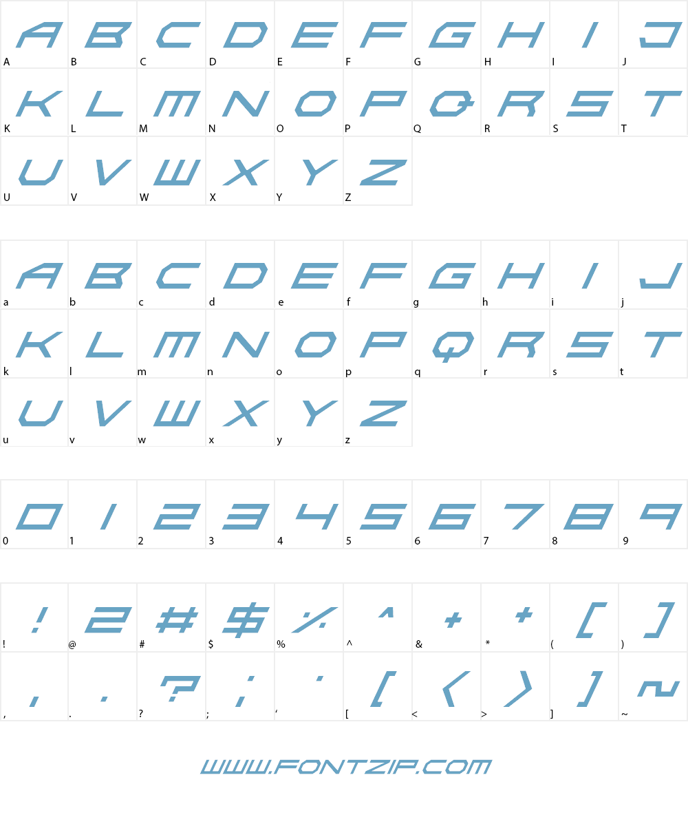 Absolute Zero Font Character